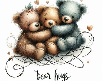 20 IMAGES, Hugging Teddy Bears, Twinkie Moon Creates, Everyone needs hugs.