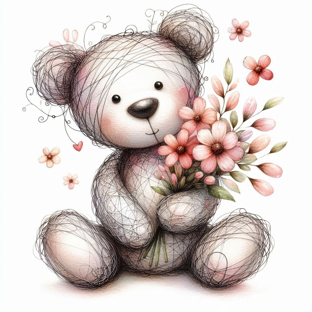Teddy Bear With Flowers Drawing 12 Darling Teddy Bears With Flowers,