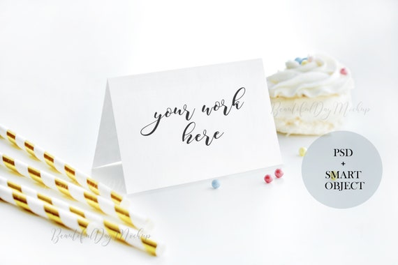 Mockup Wedding Birthday Mockup Kids Party Mockup Tent Card Etsy