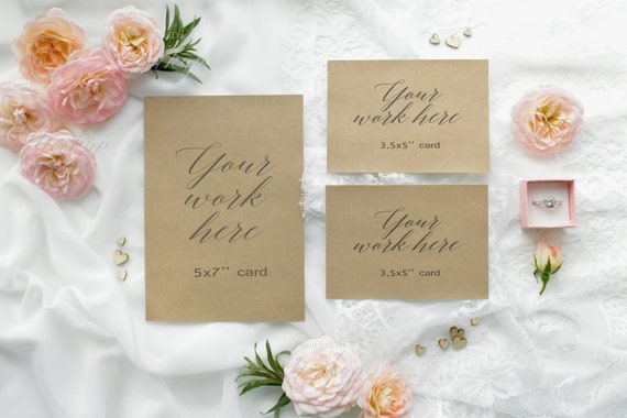 Wedding Mockup Wedding Kraft Set Mockup Wedding Stationery Etsy