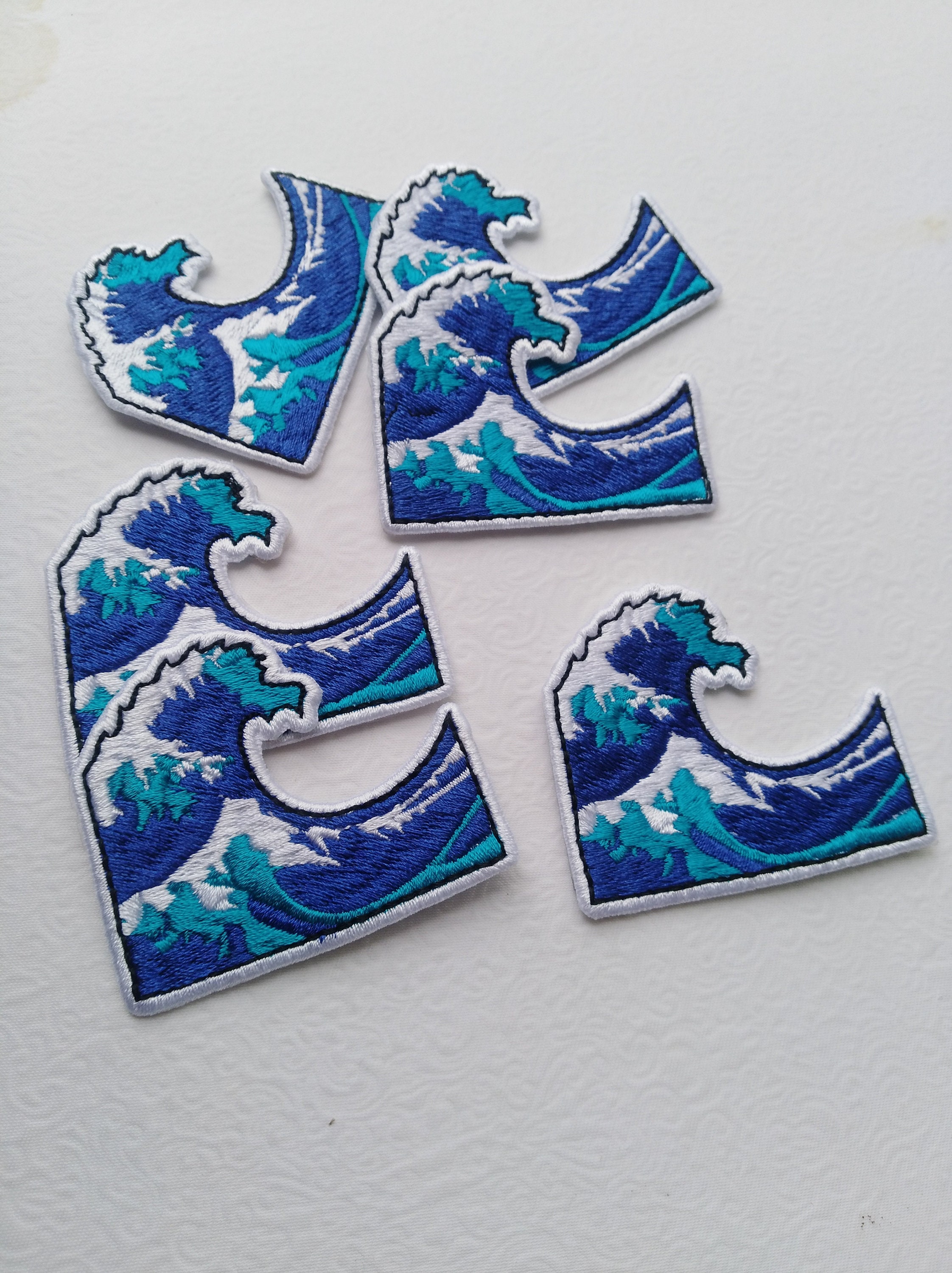 5-20cm Wave Patch Emoji Patch Great Wave off Kanagawa | Etsy