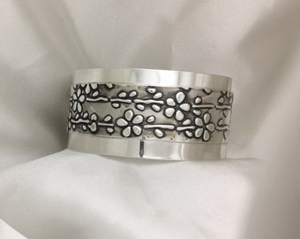 Flowers and Vines Sterling Silver Cuff