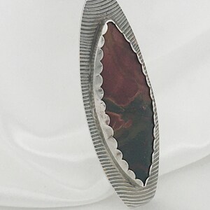 Rust, Deep Green and Yellow Marquise Cherry Creek Sterling Pendant