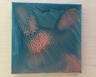 Pink and Blue Jellyfish Acrylic Painting