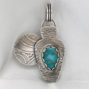 Southwestern Style Vase with Turquoise Sterling Silver Pendant
