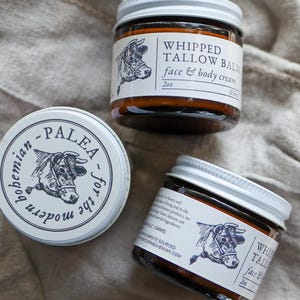 Tallow Face & Body Cream | Grass-Fed Beef Whipped Tallow | Rendered Fat Tallow Balm | Small Batch  Handcrafted | California Farm Tallow