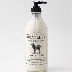 Honeysuckle Goat lotion, Goat milk lotion for body moisturizer, Hand & body Lotion with Essential Oil, Body Butter, Hand Cream