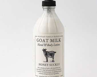 Honeysuckle Goat lotion, Goat milk lotion for body moisturizer, Hand & body Lotion with Essential Oil, Body Butter, Hand Cream