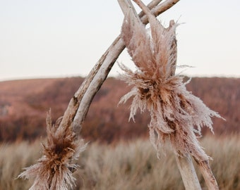 Boho Pampas Wedding Arch Arrangement, Pampas Runner, Peach Arbor Arrangements, Pampas Wedding Decor