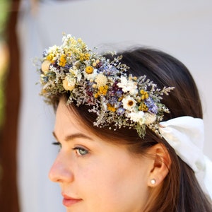 Dried Yarrow Bridal Bouquet With Eucalyptus, Daisies &amp; Lavender ...