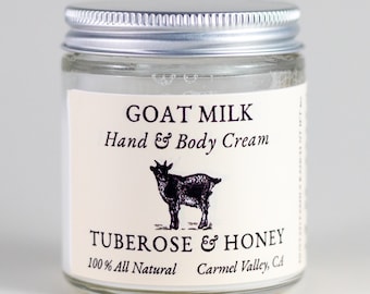 Goat milk lotion, Tuberose & Honey, Essential Oil, Cream, Moisturizer, Body Butter, Hand Cream, Goat Milk Lotion