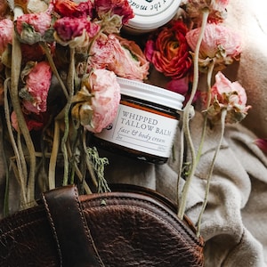 Grass-Fed Beef Whipped Tallow | Rendered Fat | Handcrafted Tallow | Small Batch & Pure | California Small Farm Tallow, Tallow Face Cream,