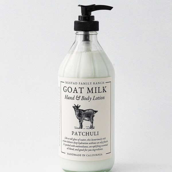 Patchuli Goat lotion, Goat milk lotion for body moisturizer, Hand & body Lotion with Essential Oil, Body Butter, Hand Cream