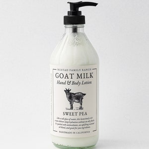 Sweet Pea Goat lotion, Goat milk lotion for body moisturizer, Hand & body Lotion with Essential Oil, Body Butter, Hand Cream