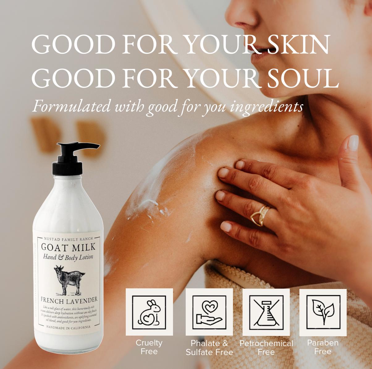 Goat Milk Lotion Set, Natural Hand & Body Moisturizer | Non-greasy