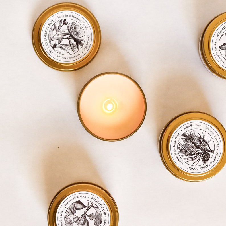 Natural Soy Wax Candles 4 Oz Soy Candle Tin Hand Poured Soy Etsy