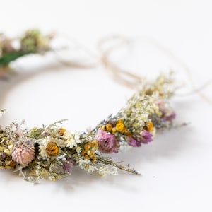 Flower Crown Ranunnculus & Lavender Dried / Dry Flower Wedding, Rustic Boho Brides, Bridesmaid bouquet, Wildflowers Dried bouquet
