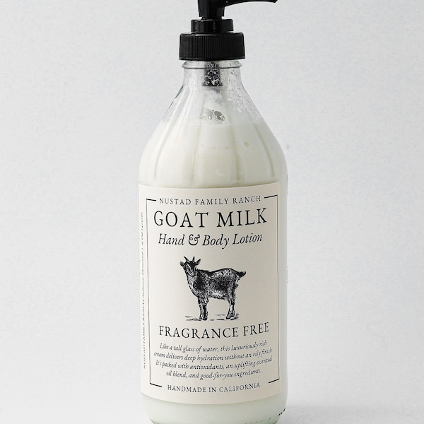 Fragrance Free Goat lotion, Goat milk lotion for body moisturizer, Hand & body Lotion with Essential Oil, Body Butter, Hand Cream