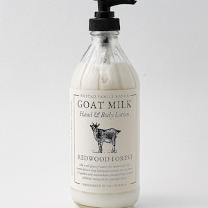 Redwood Forest Goat lotion, Goat milk lotion for body moisturizer, Hand & body Lotion with Essential Oil, Body Butter, Hand Cream