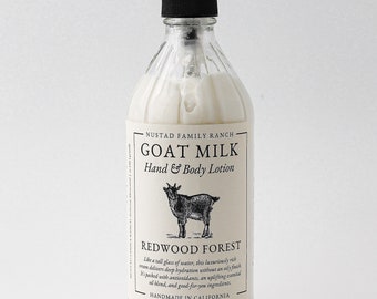 Redwood Forest Goat lotion, Goat milk lotion for body moisturizer, Hand & body Lotion with Essential Oil, Body Butter, Hand Cream