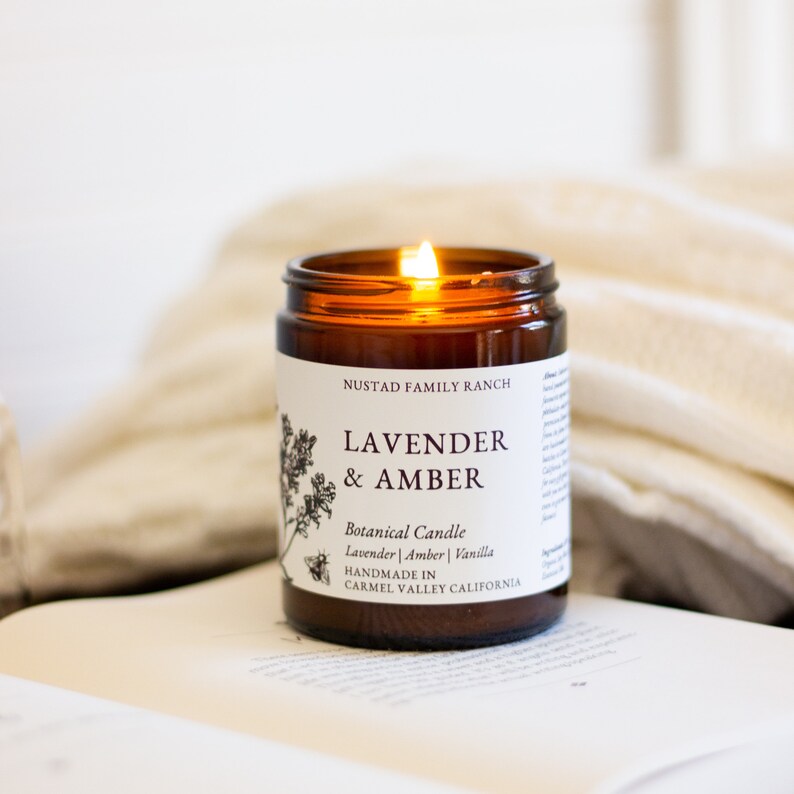 Botanical Aromatherapy Candle Essential Oil Candle Organic Etsy