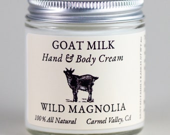 Goat milk lotion, WILD MAGNOLIA Hand Lotion, Essential Oil, Cream, Moisturizer, Shea Butter, Body Butter, Hand Cream, Goat Milk Lotion