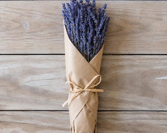 Ramo de lavanda seca – Flores de lavanda orgánicas para el Día de la Madre, bodas rústicas y ramos de novia / Regalo para ella