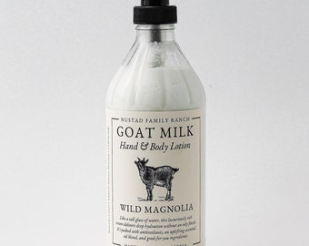 Wild Magnolia Goat lotion, Goat milk lotion for body moisturizer, Hand & body Lotion with Essential Oil, Body Butter, Hand Cream