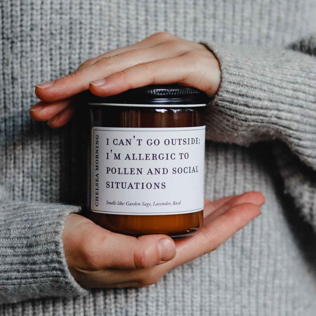 Soy Wax Candle, Allergic to Social Situations, Conversation Candle, Thatsamood, Funny Candle