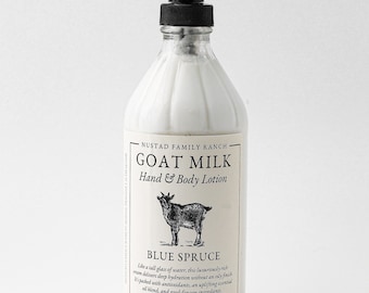 Blue Spruce Goat lotion, Goat milk lotion for body moisturizer, Hand & body Lotion with Essential Oil, Body Butter, Hand Cream