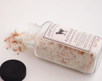 Goat Milk Bath Soak, Pink Himalayan, Goat Milk & Rose Bath Tea. Bath Salts. Milk Bath.