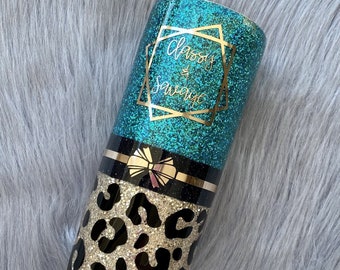 Leopard Print | Cheetah Print | Gold | Glitter Tumbler | Classy | Savage