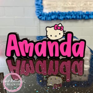 Personalized Desk Name Plate | Kitty | Custom 3D Printed | Name Sign | Office Décor | Classroom Décor | Teacher Gift | Boss | Desk | Hello