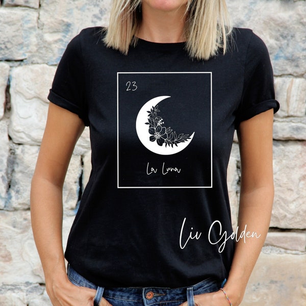 Chemise La Luna, chemise Boho Loteria, chemise El Sol, chemise mexicaine Loteria, chemise soleil, chemise bohème chic, chemise soleil céleste, t-shirt lune, mythique