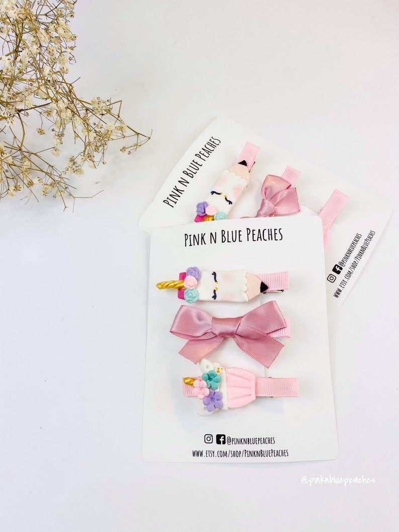 Baby Hair Clips Back To School Hair Bows Pink Bows Hair Clips Unicorn Hair Clips Baby Bows Bows Accessories Hair Accessories Valresa Com
