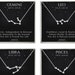 Sterling Silver Zodiac Necklace - Adjustable Chain With Keepsake Card Gift Box (Choose Your Sign)