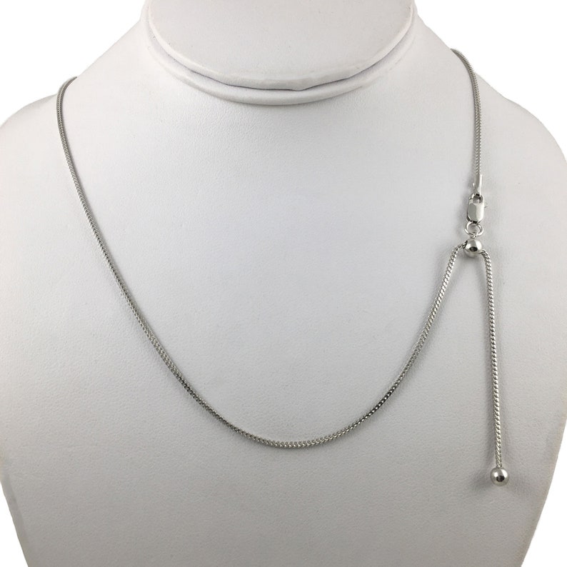 Womens Sterling Silver Cross Necklace with Adjustable Franco Chain and Faith Keepsake Card Gift