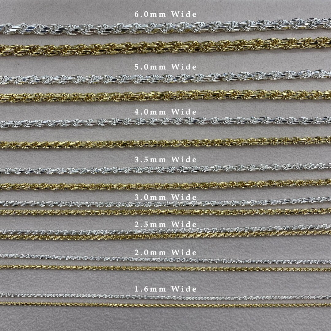 Gold Vermeil and Sterling Silver Rope Chain Necklace - Available in ...