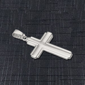 Mens Large Sterling Silver Cross Pendant Only
