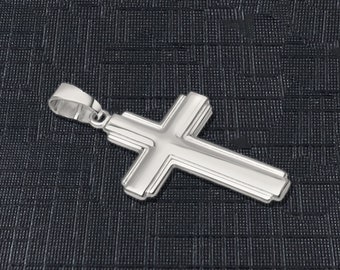 Grand pendentif croix en argent sterling pour homme uniquement