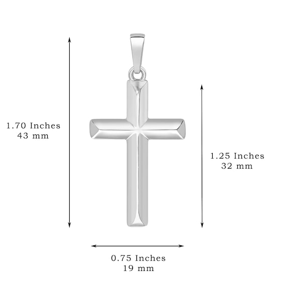 Mens Sterling Silver Domed Cross 