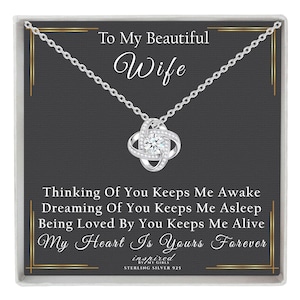 Cadeau pour femme, collier noeud infinity en argent sterling, chaîne réglable jusqu'à 22 pouces, carte souvenir prête à offrir dans une boîte