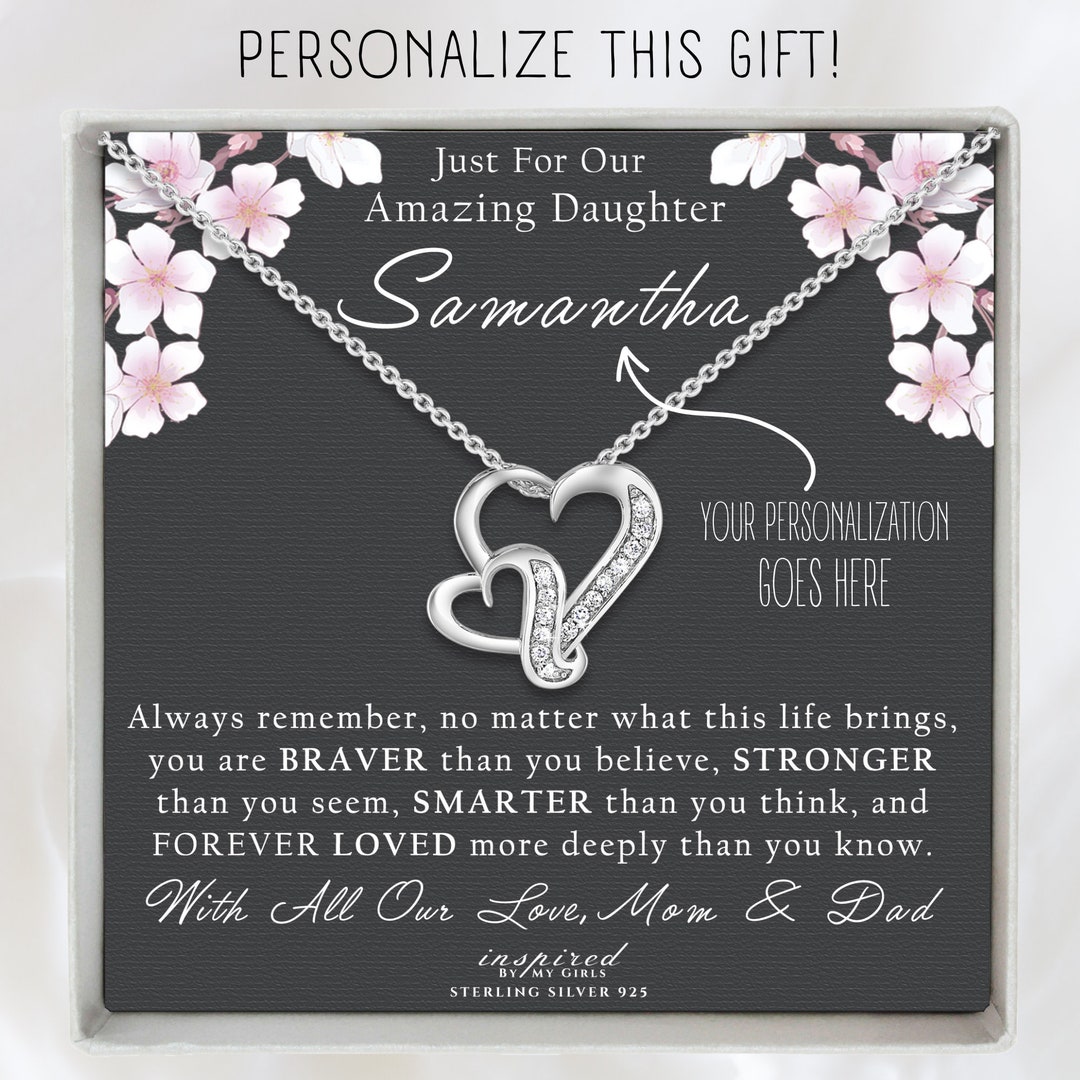 Personalized Gift for Daughter From Mom and Dad, Sterling Silver