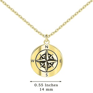 Personalized Compass Necklace, Sterling Silver or 14K Gold over Sterling Silver, Ready To Give Gift for Graduation or New Beginnings image 7