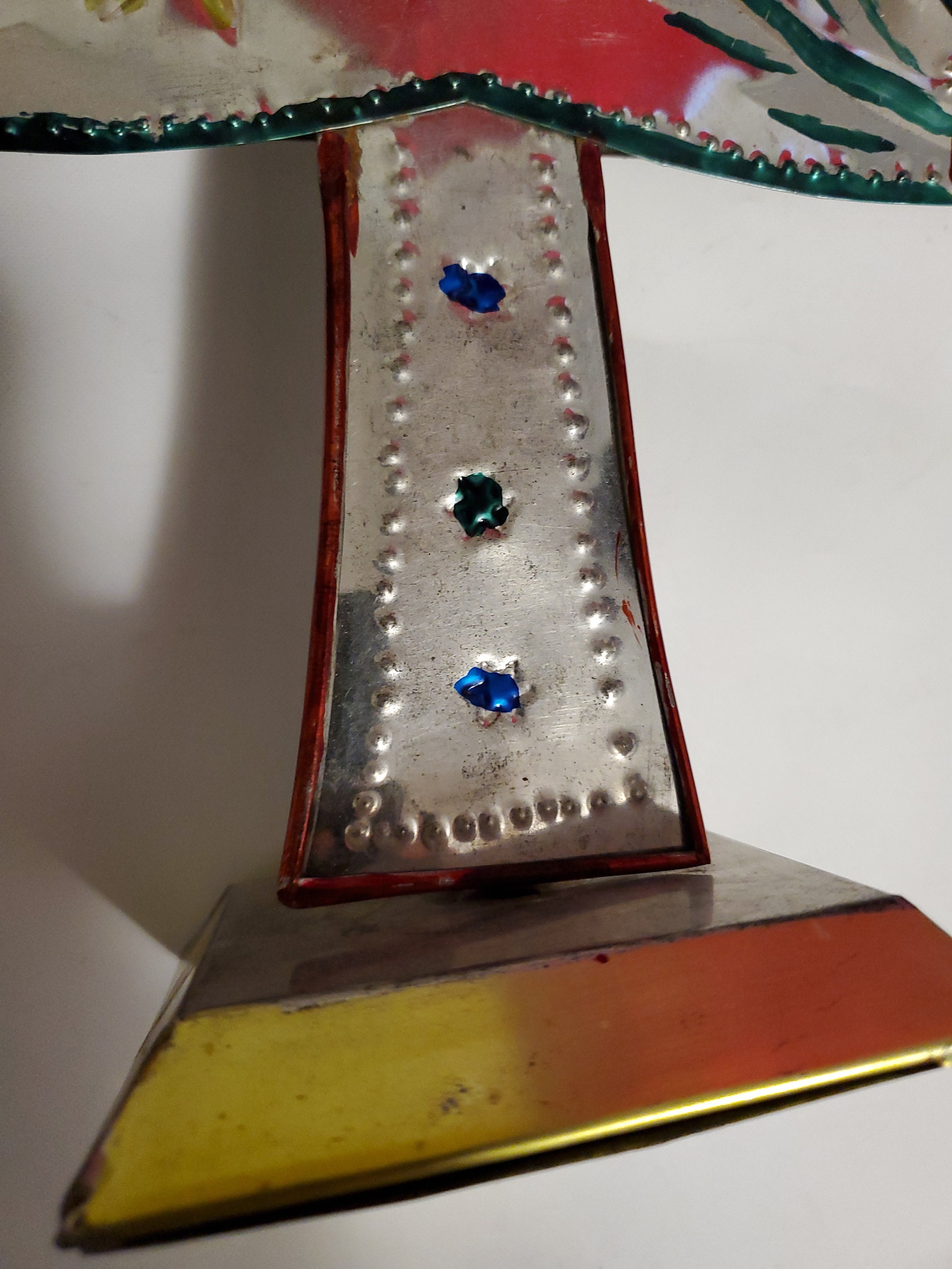 Vintage Punched Tin Christmas Tree Candelabra Etsy