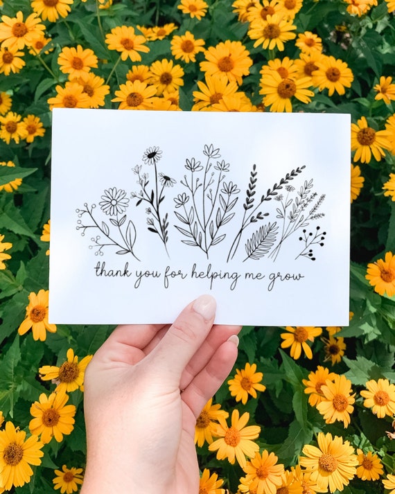 Thank You Greeting Card Blank Inside Thank You for Helping Etsy