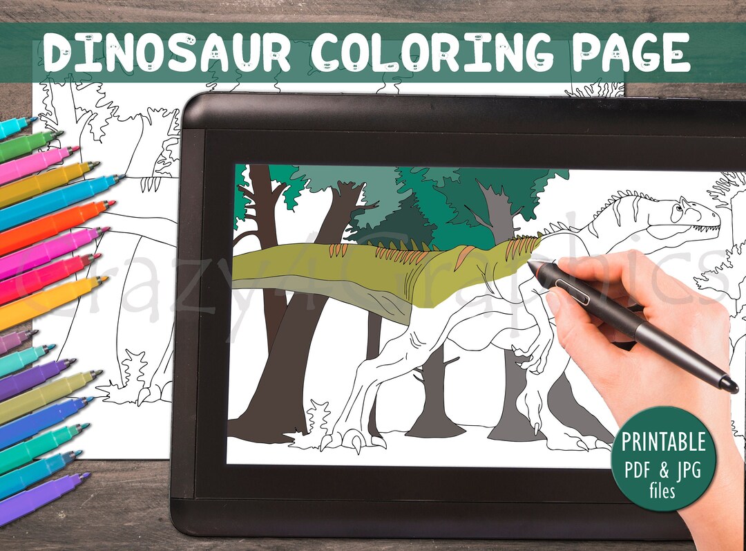 Dino Coloring Pages, Allosaurus Coloring Page, Dinosaur Printable Page ...