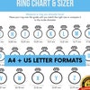 Ring Size Chart | Ring Sizer | Printable Ring Size Finder | Printable Ring Size Measuring Tool 3 ...