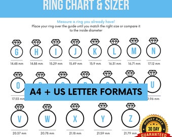 Printable Ring Sizer Accurate Ring Size Finder Measuring Tool International  Ring Size Chart Measure Finger Instant Download 