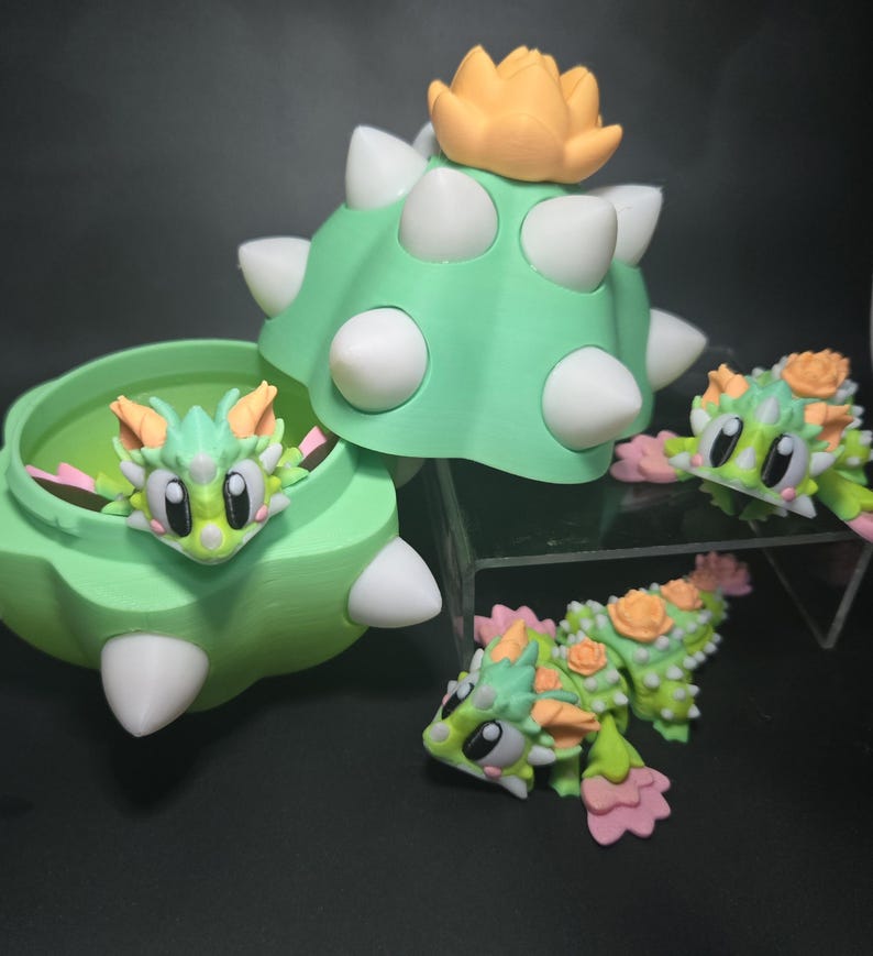 Cactus Bloom Mini Dragon by 3DGOB + Egg or Baby Addon - Etsy